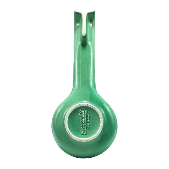 Sweet Ceramics Spoon Rest Green Embossed Heart Design Made in Italy - Picture 4 of 5